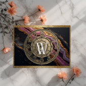 Personalized Monogram Agate Pink Rustic Metal Luxe Schneidebrett