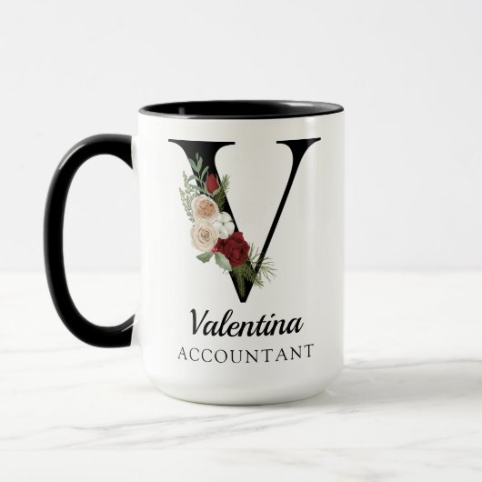 Personalized Monogram Alphabet Mug for Accountant Tasse (Links)