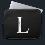 Personalized Monogram and Name Laptop Sleeve<br><div class="desc">Personalized Monogram and Name Gifts
featuring personalized monogram and name in classic serif font style.</div>