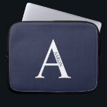 Personalized Monogram and Name Laptop Sleeve<br><div class="desc">Personalized Monogram and Name Gifts
featuring personalized monogram and name in classic serif font style.</div>