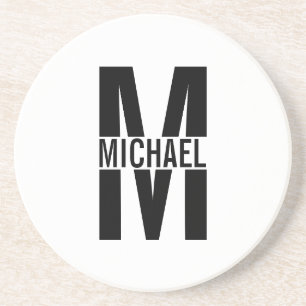 Personalized Monogram and Name Sandstone Coaster Getränkeuntersetzer