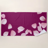 Personalized Monogram Beach Towel with Sakura  Strandtuch (Vorderseite)