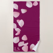 Personalized Monogram Beach Towel with Sakura  Strandtuch (Vorderseite)