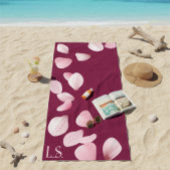 Personalized Monogram Beach Towel with Sakura  Strandtuch