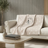 Personalized Monogram Beige Polka Dot Throw Gift Fleecedecke