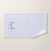 Personalized Monogram Blue & White Stripes Badhandtuch Set (Handtuch)