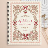 Personalized Monogram Bookworm Reading Journal Notizblock