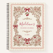 Personalized Monogram Bookworm Reading Journal Notizblock (Vorderseite)