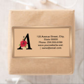 Personalized monogram editable A text red flower (Insitu)