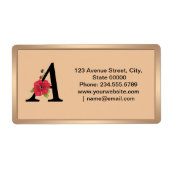 Personalized monogram editable A text red flower (Vorne)