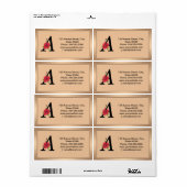 Personalized monogram editable A text red flower (Vorne)