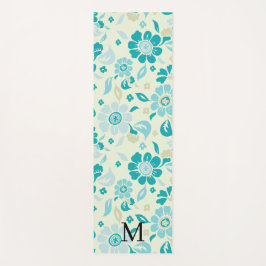 Personalized monogram elegant floral pattern yogamatte