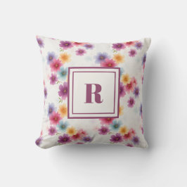 Personalized Monogram – Elegant Modern Floral  Kissen