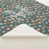 Personalized Monogram Floral Doodle Fleece Blanket Sherpadecke (3/4)