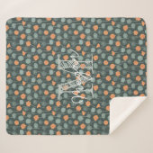 Personalized Monogram Floral Doodle Fleece Blanket Sherpadecke (Vorderseite (Horizontal))