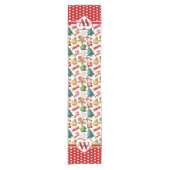 Personalized Monogram Gingerbread Cookie Christmas Kurzer Tischläufer (Vorderseite)