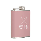 Personalized Monogram Golf Clubs Dusty Rose Pink Flachmann (Rechts)