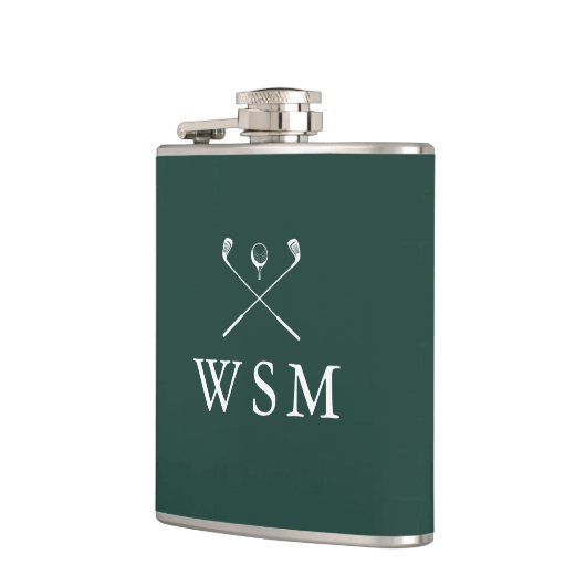 Personalized Monogram Golf Clubs Emerald Green Flachmann (Links)