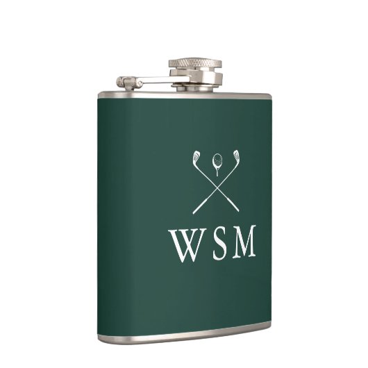 Personalized Monogram Golf Clubs Emerald Green Flachmann (Rechts)