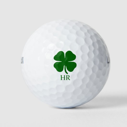 Personalized Monogram Green Clover Golfball (Vorderseite)