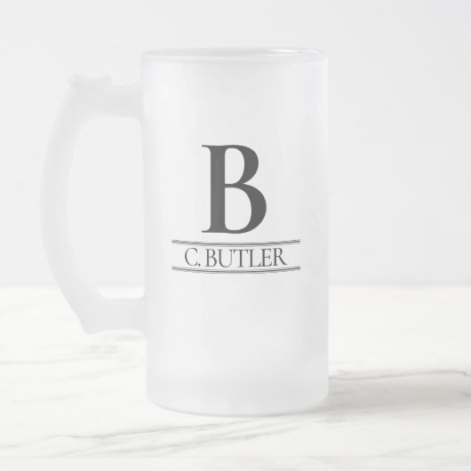 Personalized Monogram Initial Custom Mattglas Bierglas (Links)