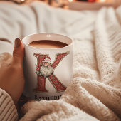 Personalized Monogram Initial K Christmas Santa Kaffeetasse