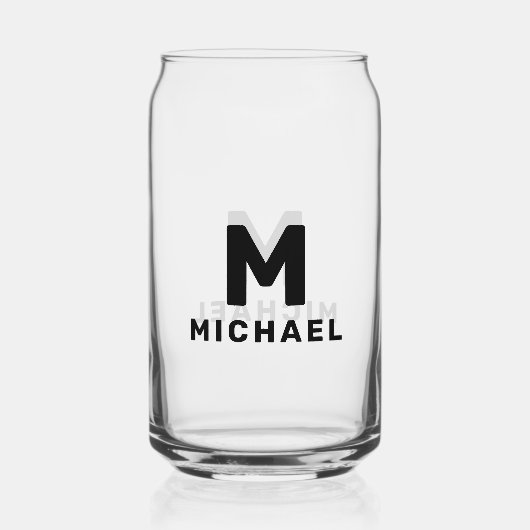 Personalized Monogram Initial & Name Modern Dosenglas (Rückseite)