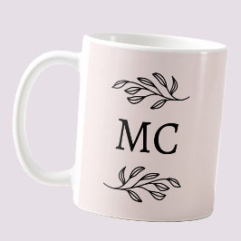 Personalized Monogram Initials Botanical Blush Kaffeetasse