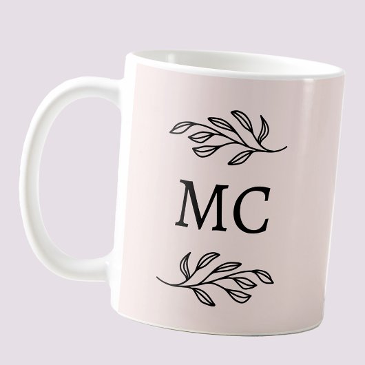 Personalized Monogram Initials Botanical Blush Kaffeetasse