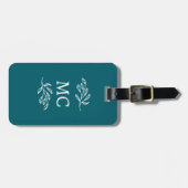 Personalized Monogram Initials Botanical Leaf Gepäckanhänger (Vorderseite horizontal)