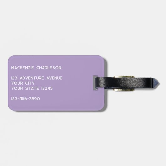 Personalized Monogram Initials Botanical Leaf Gepäckanhänger (Rückseite horizontal)