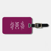 Personalized Monogram Initials Botanical Leaf Gepäckanhänger (Vorderseite horizontal)