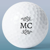 Personalized Monogram Initials Botanical Leaf Golfball