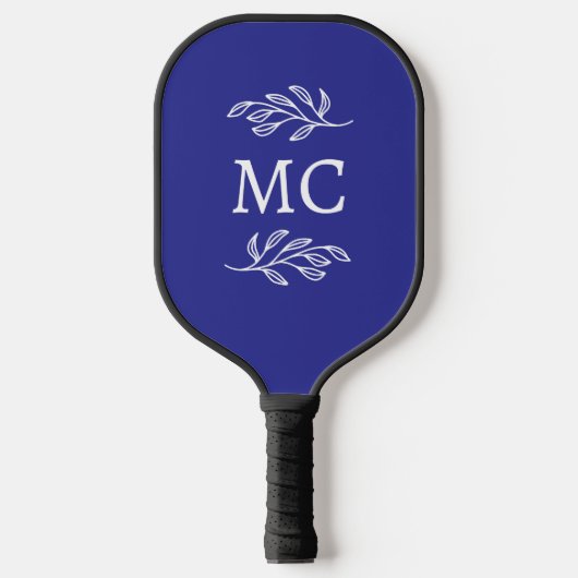 Personalized Monogram Initials Botanical Leaf Pickleball Schläger (Vorderseite)