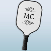 Personalized Monogram Initials Botanical Leaf Pickleball Schläger