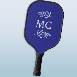 Personalized Monogram Initials Botanical Leaf Pickleball Schläger