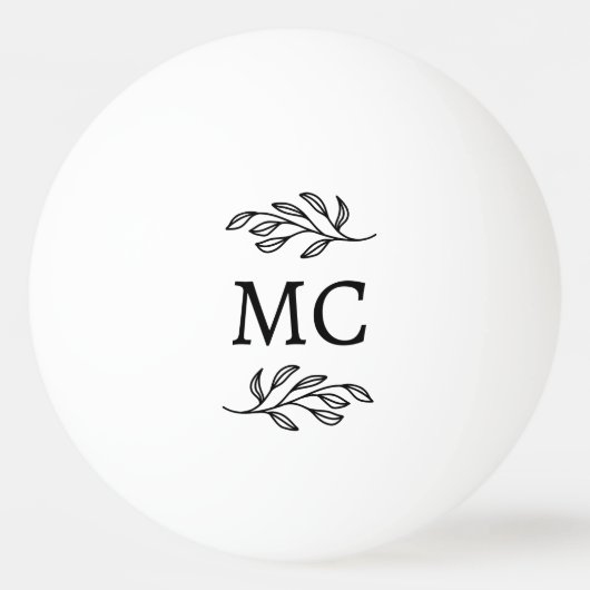 Personalized Monogram Initials Botanical Leaf Tischtennisball (Vorderseite)