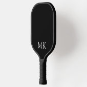 Personalized Monogram Initials Modern Black White Pickleball Schläger (Links)