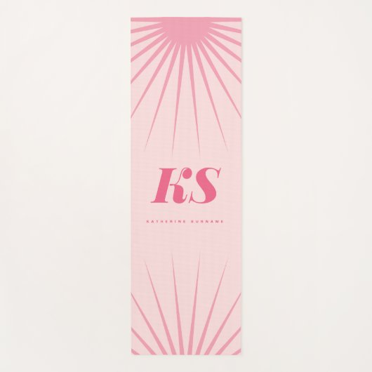 Personalized Monogram Initials Pink Yoga Mat Yogamatte (Vorderseite)