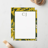 Personalized Monogram Lemon Citrus Mitteilungskarte (Vorderseite/Rückseite Beispiel)