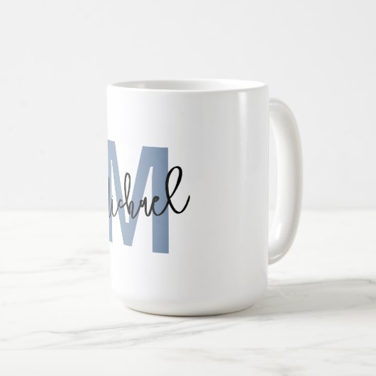 Personalized Monogram "M" with Name Michael – Kaffeetasse (VorderseiteRechts)