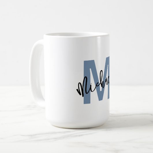 Personalized Monogram "M" with Name Michael – Kaffeetasse (Vorderseite Links)