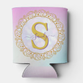 Personalized Monogram Mandala Gold and Blue Dosenkühler (Rückseite)