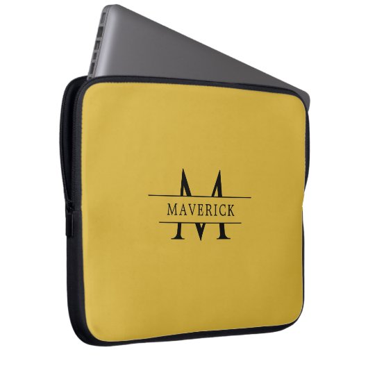 Personalized Monogram Metallic Gold Laptop Sleeve (Vorne Rechts)