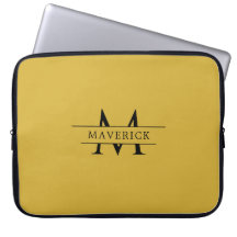 Personalized Monogram Metallic Gold Laptop Sleeve
