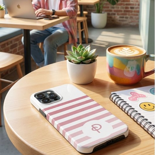 Personalized Monogram Minimal Striped Modern Desig Case-Mate iPhone Hülle