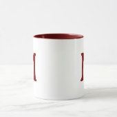 Personalized Monogram Modern Maroon White Mug Tasse (Zentrum)