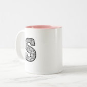 Personalized Monogram Mug Minimalist Letter O Pat Zweifarbige Tasse (Vorderseite Links)