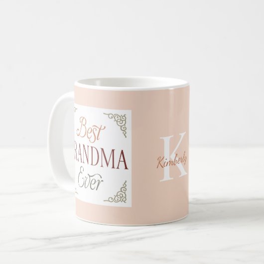 Personalized Monogram Name Best Grandma Ever  Kaffeetasse (Vorderseite Links)