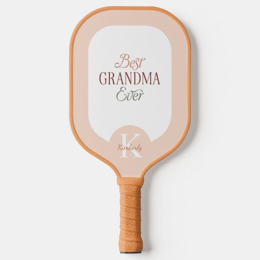 Personalized Monogram Name Best Grandma Ever Pickleball Schläger (Vorderseite)